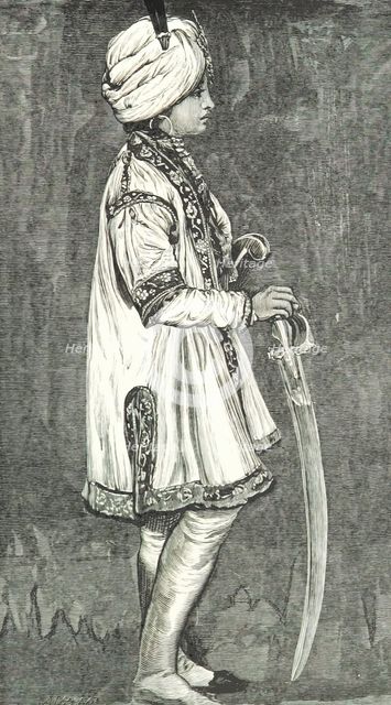 Indian youth in profile, 1879.  Creator: Valentine Cameron Prinsep.