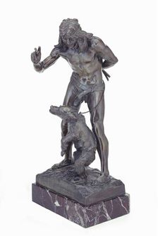 Indian Youth Training a Bear, 1887/97. Creator: Paul Wayland Bartlett