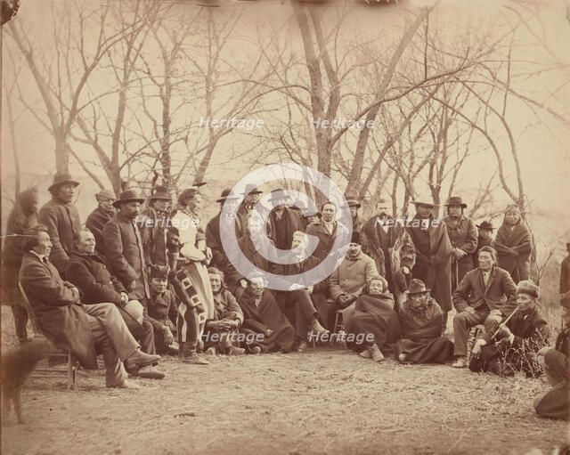 Indians with Government Agents, early 1860s. Creator: Alexander Gardner.