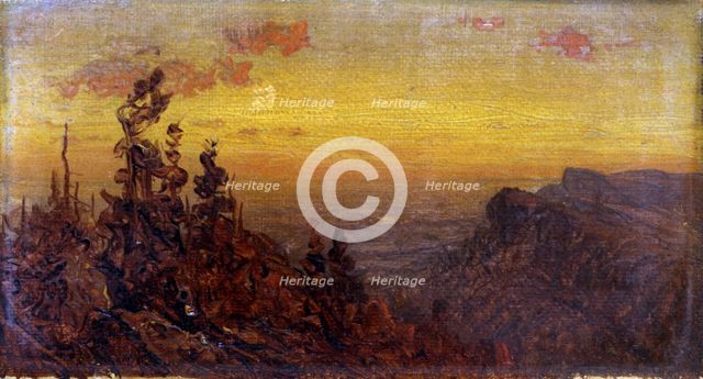 Indians at Campfire--Moon Rising, n.d. Creator: Sanford Robinson Gifford.