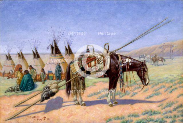 Indians in Camp at 101 Ranch, 1922. Creator: Emil W. Lenders.