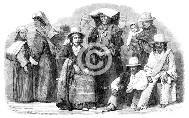 Indians of Peru and Bolivia, South America, 1864. Creator: Joseph Austin Benwell.