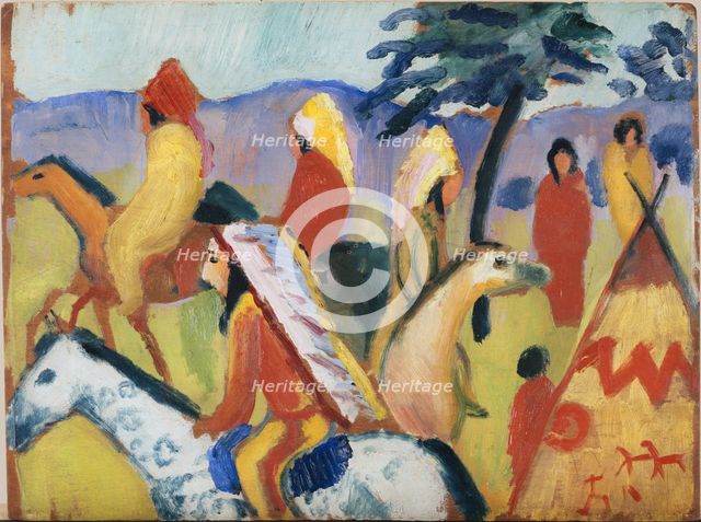 Indians on Horseback. Artist: Macke, August (1887-1914)