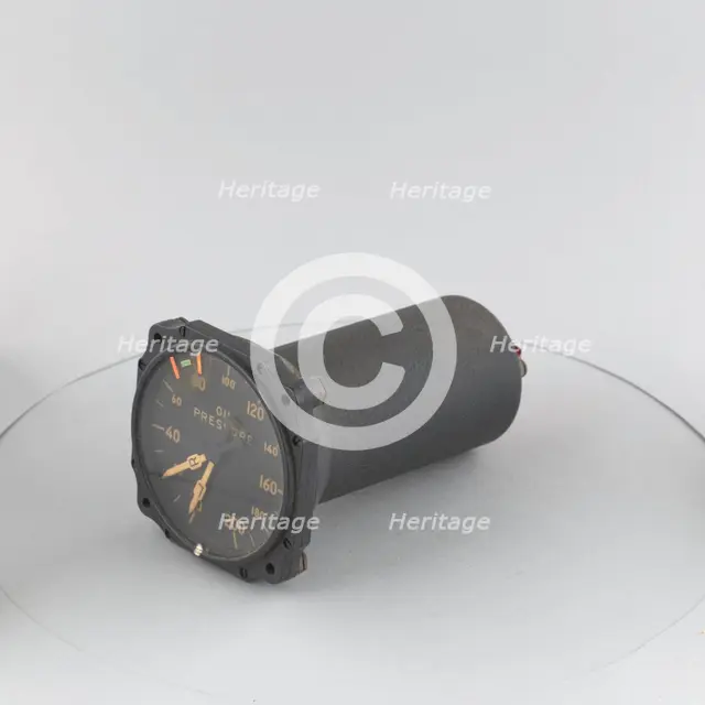 Indicator, Autosyn, Dual, Oil Pressure, B-9, B-9A. Creators: Bendix Aviation, Pioneer Instrument Company.