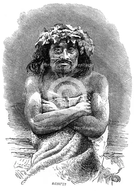 Indigenous person of Vancouver Island, British Columbia, 19th century.Artist: Whymper