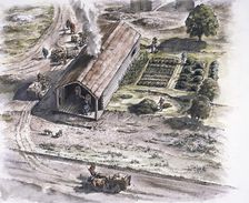 Industrial building, Ribchester Roman Fort, Lancashire, 2nd century, (1996). Artist: Peter Dunn