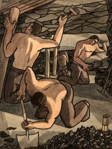 Industrial Coal mine scene, between 1939 and 1946. Creators: Central Office of Information, George Bissill