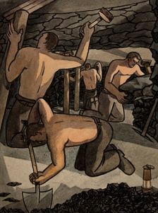 Industrial Coal mine scene, between 1939 and 1946. Creators: Central Office of Information, George Bissill