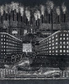 Industrial landscape drawn by Chartist leader Ernest Jones, c1848-c1850. Creator: Ernest Jones