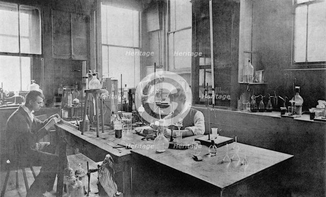Industrial laboratory at Thomas Firth & Son's Norfolk Works, Sheffield, c1900. Creator: Unknown.