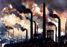 Industrial polltion, Sheffield, Yorkshire, c1925. Creator: Unknown