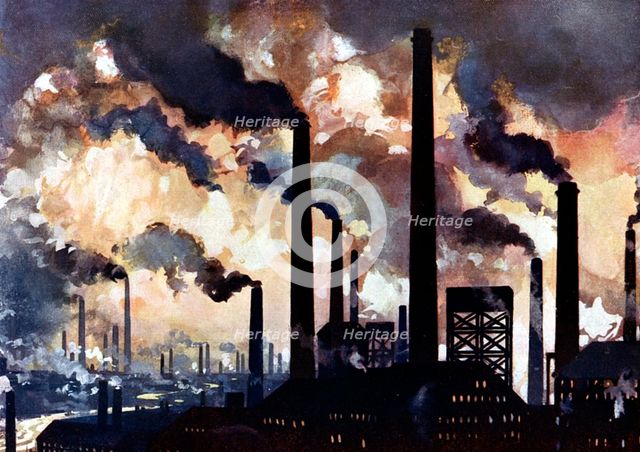 Industrial polltion, Sheffield, Yorkshire, c1925. Creator: Unknown.