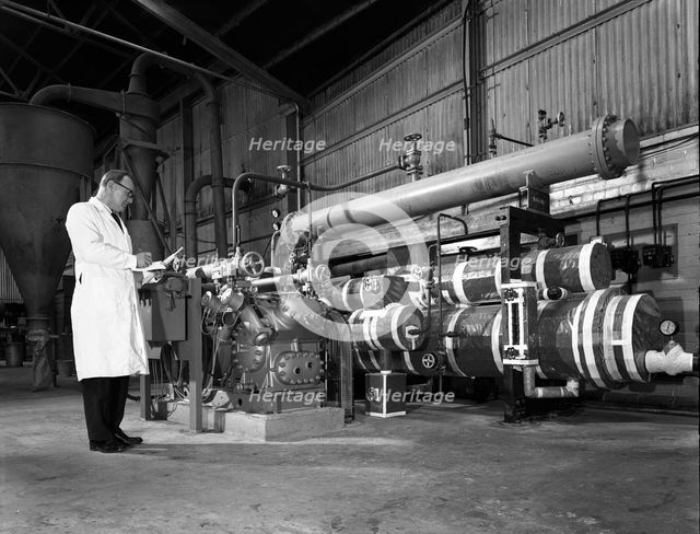 Industrial refrigeration plant after installation at a foundry, Sheffield, South Yorkshire, 1963.  Artist: Michael Walters