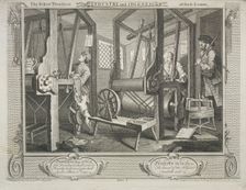 Industry and Idleness: The Fellow Prentices at their Looms, 1747. Creator: William Hogarth (British, 1697-1764)