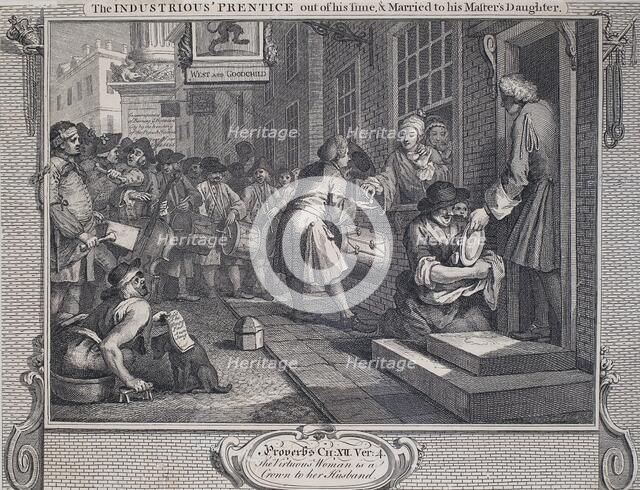 Industry and Idleness: The Industrious 'Prentice Married, 1747. Creator: William Hogarth.
