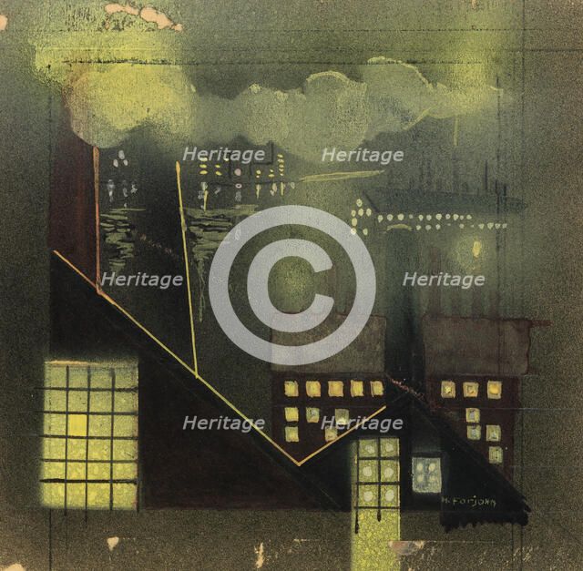 Industry at Night, ca. 1940. Creator: Horatio C. Forjohn.