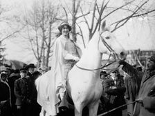 Inez Milholland - Suffrage parade, 1913. Creator: Bain News Service