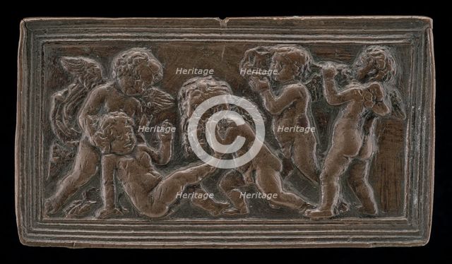 Infant Bacchants with Pipes, a Vase, and a Mask of Silenus, c. 1465/1471. Creator: Unknown.