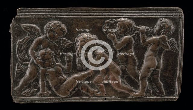Infant Bacchants with Pipes, a Vase, and a Mask of Silenus, c. 1465/1471. Creator: Unknown.