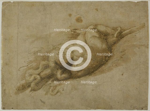 Infant Hercules (recto); Standing Putto with Hand to Chin (verso), 1523/1540. Creator: Unknown.