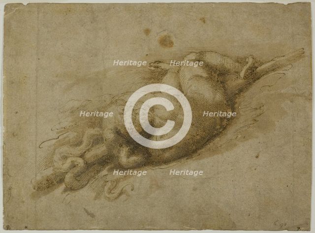 Infant Hercules (recto); Standing Putto with Hand to Chin (verso), 1523/1540. Creator: Unknown.