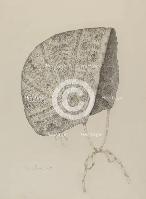Infant's Cap, c. 1938. Creator: Marie Famularo.
