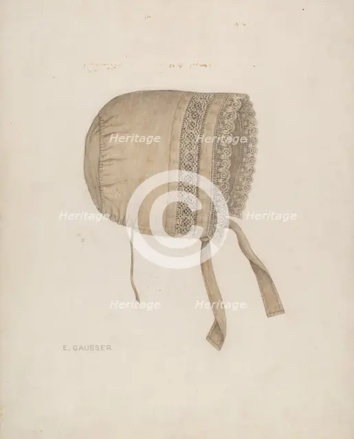 Infant's Cap, c. 1939. Creator: Eleanor Gausser.