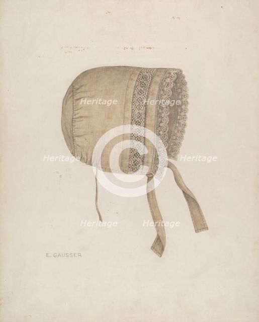 Infant's Cap, c. 1939. Creator: Eleanor Gausser.