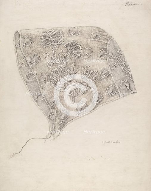 Infant's Cap, c. 1939. Creator: Grace Halpin.