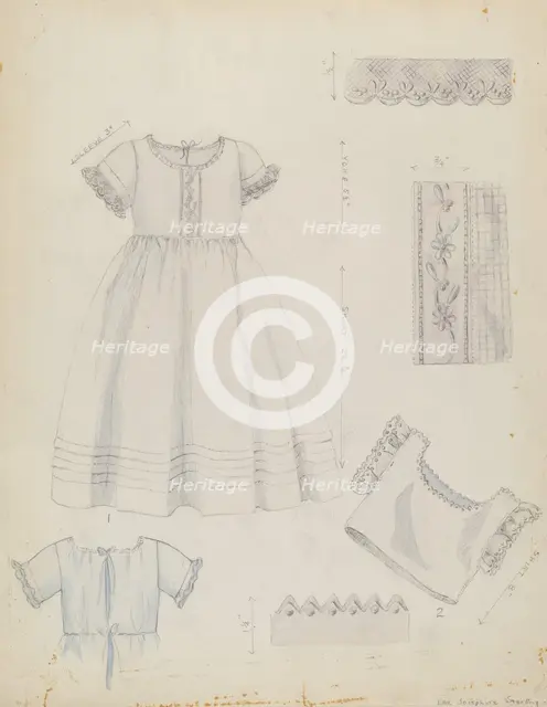 Infant's Dress and Shirt, c. 1936. Creator: Ella Josephine Sterling.