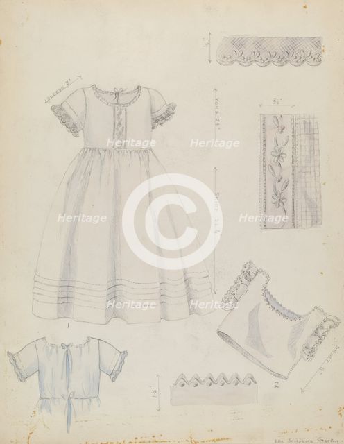 Infant's Dress and Shirt, c. 1936. Creator: Ella Josephine Sterling.