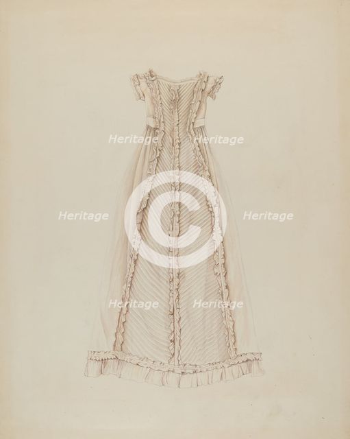 Infant's Dress (Back View), c. 1938. Creator: Lucien Verbeke.