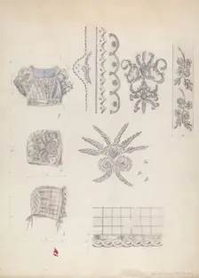 Infant's Dress Yoke and Mull Cup, 1936. Creator: Ella Josephine Sterling