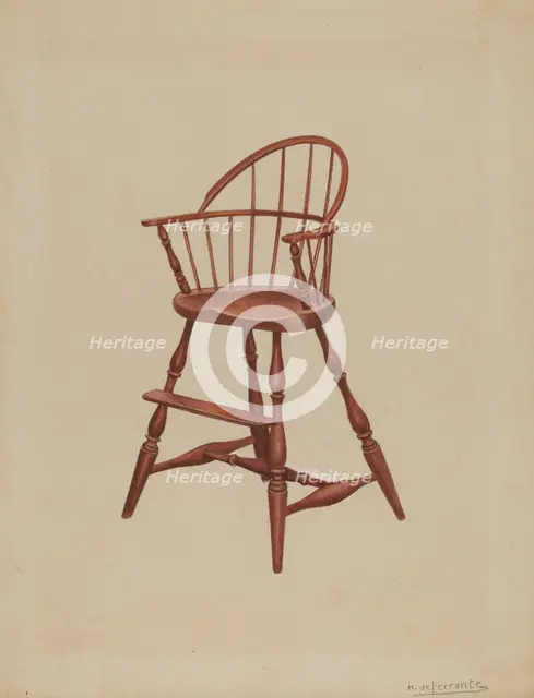 Infant's High Chair, c. 1937. Creator: Mario De Ferrante.
