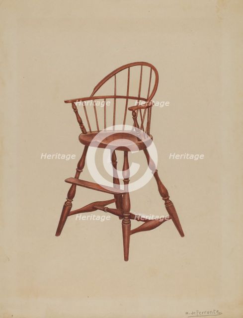 Infant's High Chair, c. 1937. Creator: Mario De Ferrante.