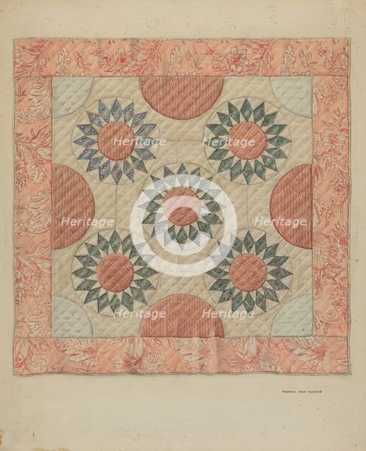 Infant's Quilt (Bed Covering), c. 1937. Creator: Francis Law Durand.