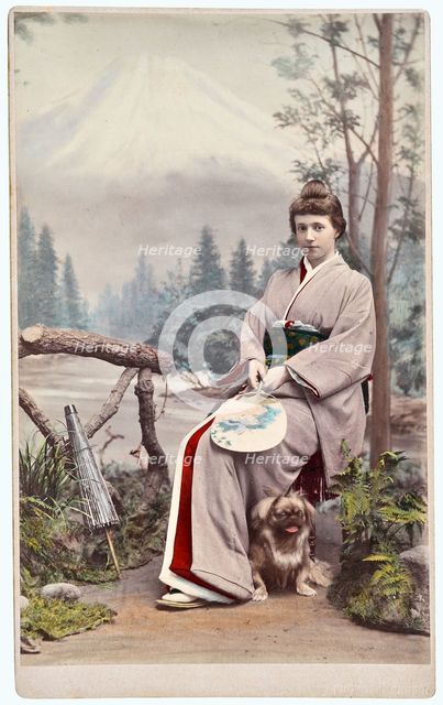 Infanta Adelgundes of Braganza (1858-1946) in Japanese clothing.