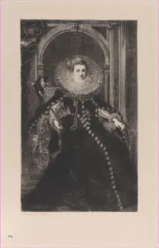 Infanta Isabella, after Simon de Vos, 1873. Creator: Jules-Ferdinand Jacquemart