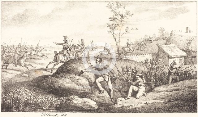 Infantry Ambush against the Cossacks, 1818. Creator: Emile Jean-Horace Vernet.