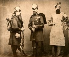 Infantry army and cook from the Spanish army in 1860