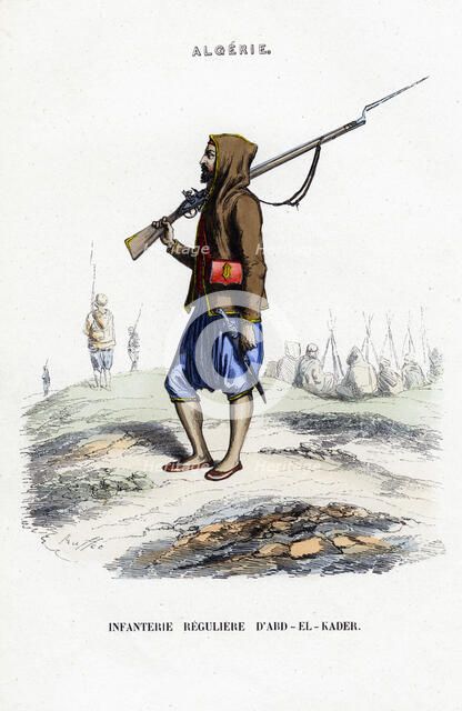 Infantry of Abd-el-Kader, Algeria. Artist: Unknown