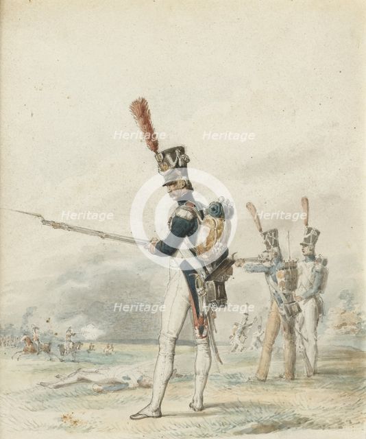 Infantry of the Jeune Garde in 1812. Artist: Lami, Eugène Louis (1800-1890)
