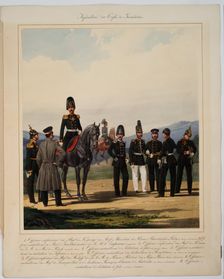 Infantry of the Russian Imperial Grenadier corps, 1867. Artist: Piratsky, Karl Karlovich (1813-1889)