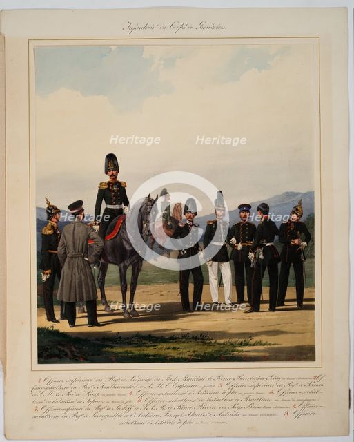 Infantry of the Russian Imperial Grenadier corps, 1867. Artist: Piratsky, Karl Karlovich (1813-1889)