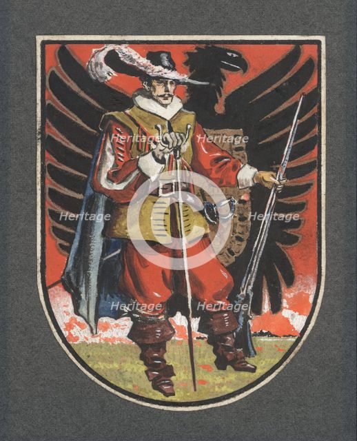 Infantryman, arquebussier, original hand-painted in 1939.