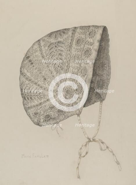 Infant's Cap, c. 1938. Creator: Marie Famularo.
