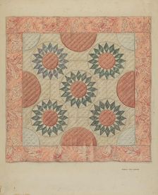 Infant's Quilt (Bed Covering), c. 1937. Creator: Francis Law Durand