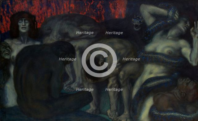 Inferno, 1908. Creator: Stuck, Franz, Ritter von (1863-1928).