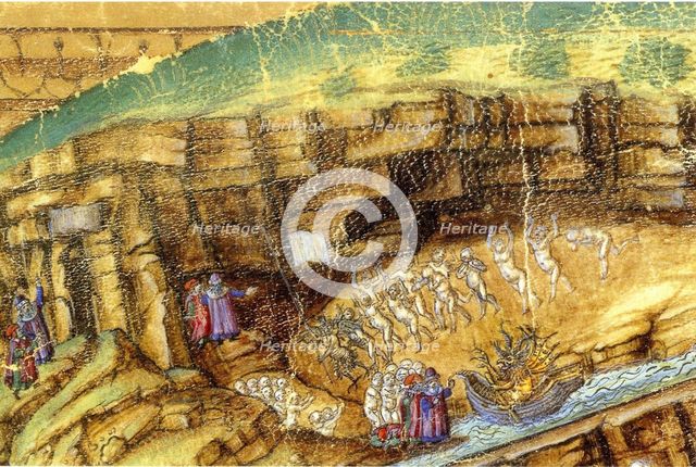 Inferno. (Abyss of Hell). Illustration to the Divine Comedy by Dante Alighieri (Detail), 1480-1490.