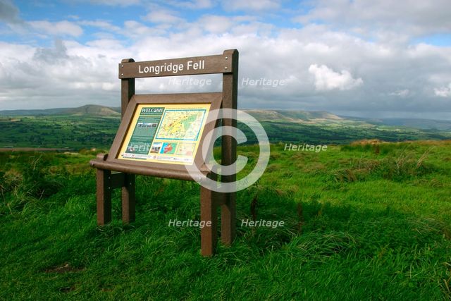 Information board, Longridge Fell, Lancashire. Creator: Peter Thompson.